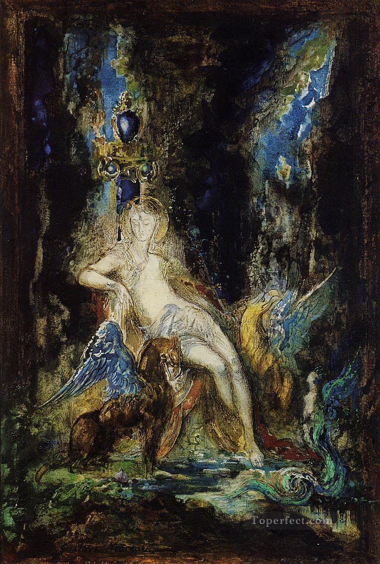 Gustave Moreau Fairy and Griffon for kid Oil Paintings